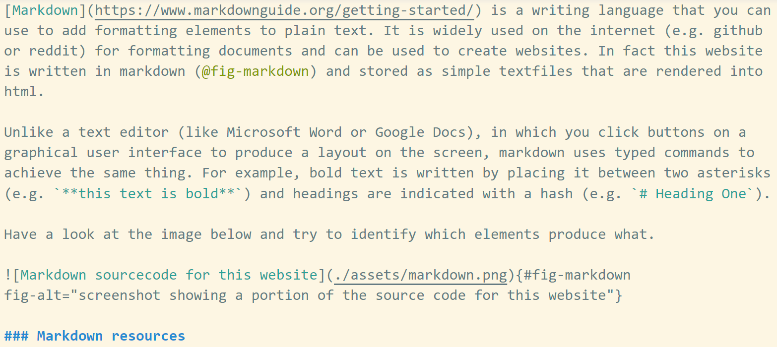 screenshot showing a portion of the source code for this website